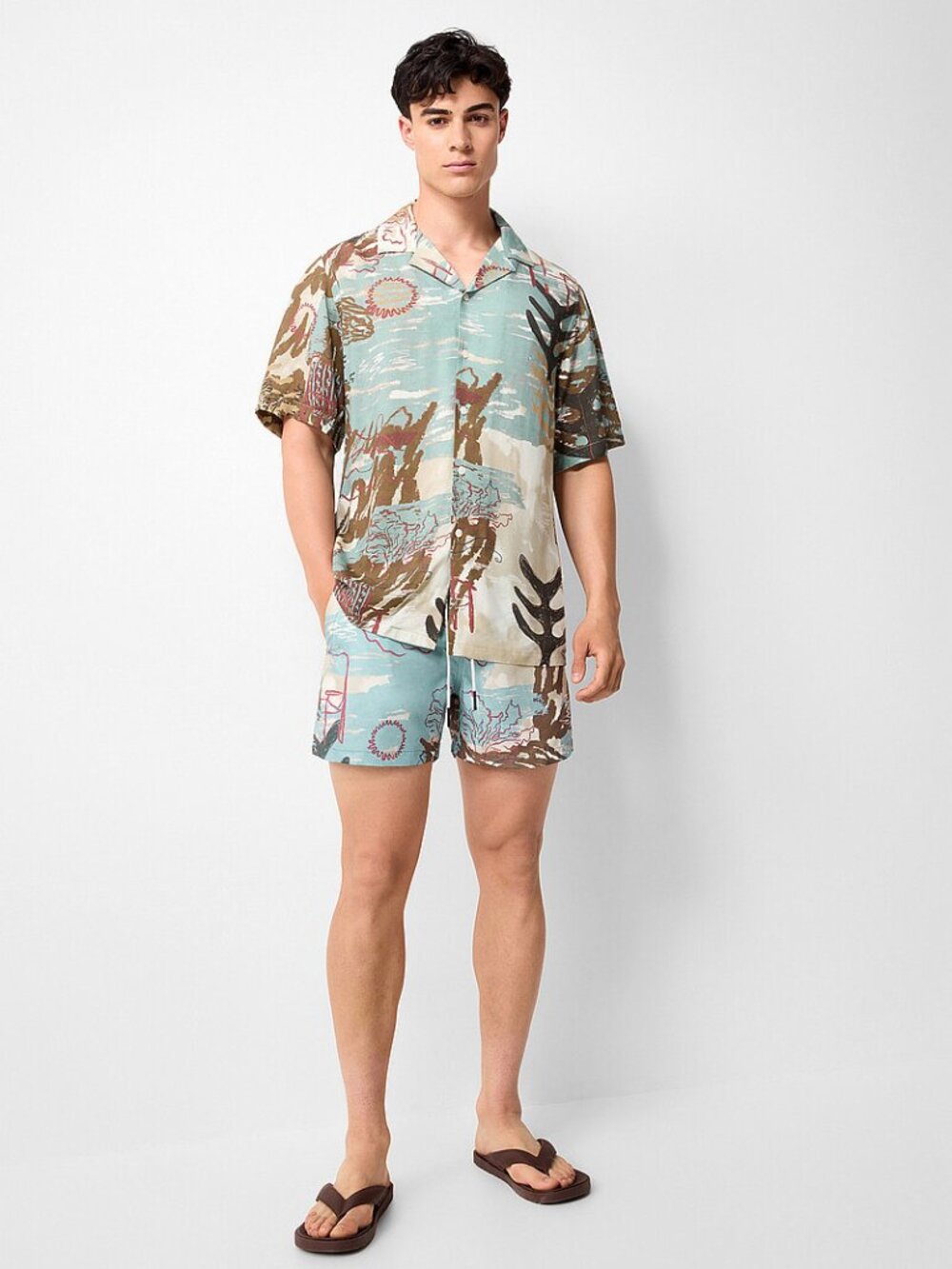 Men's Beach Shirt.  Brand: OAS.  Made in Portugal.  Size: Large.  Retail:$200+tx